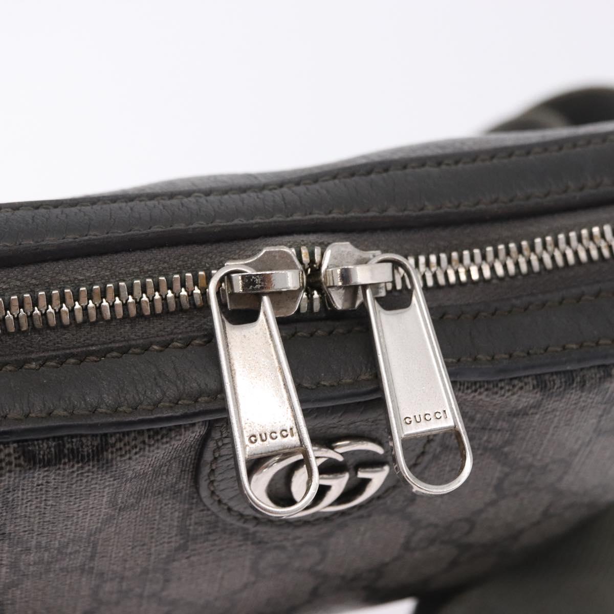 GUCCI GG Supreme Shoulder Bag PVC Leather Gray Silver 699439 Auth ka5448A
