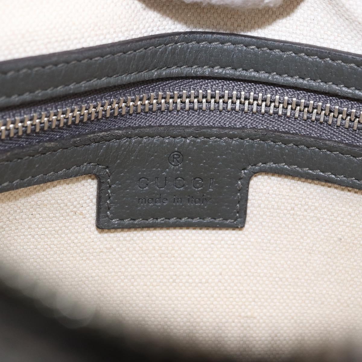 GUCCI GG Supreme Shoulder Bag PVC Leather Gray Silver 699439 Auth ka5448A