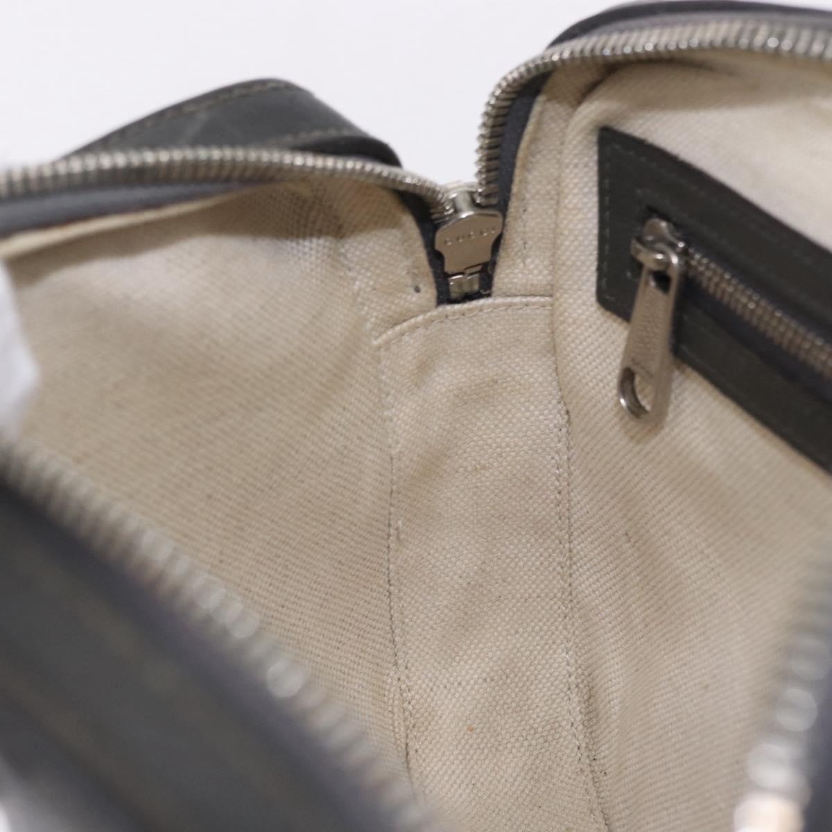 GUCCI GG Supreme Shoulder Bag PVC Leather Gray Silver 699439 Auth ka5448A