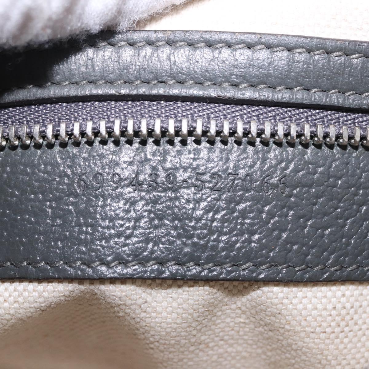 GUCCI GG Supreme Shoulder Bag PVC Leather Gray Silver 699439 Auth ka5448A