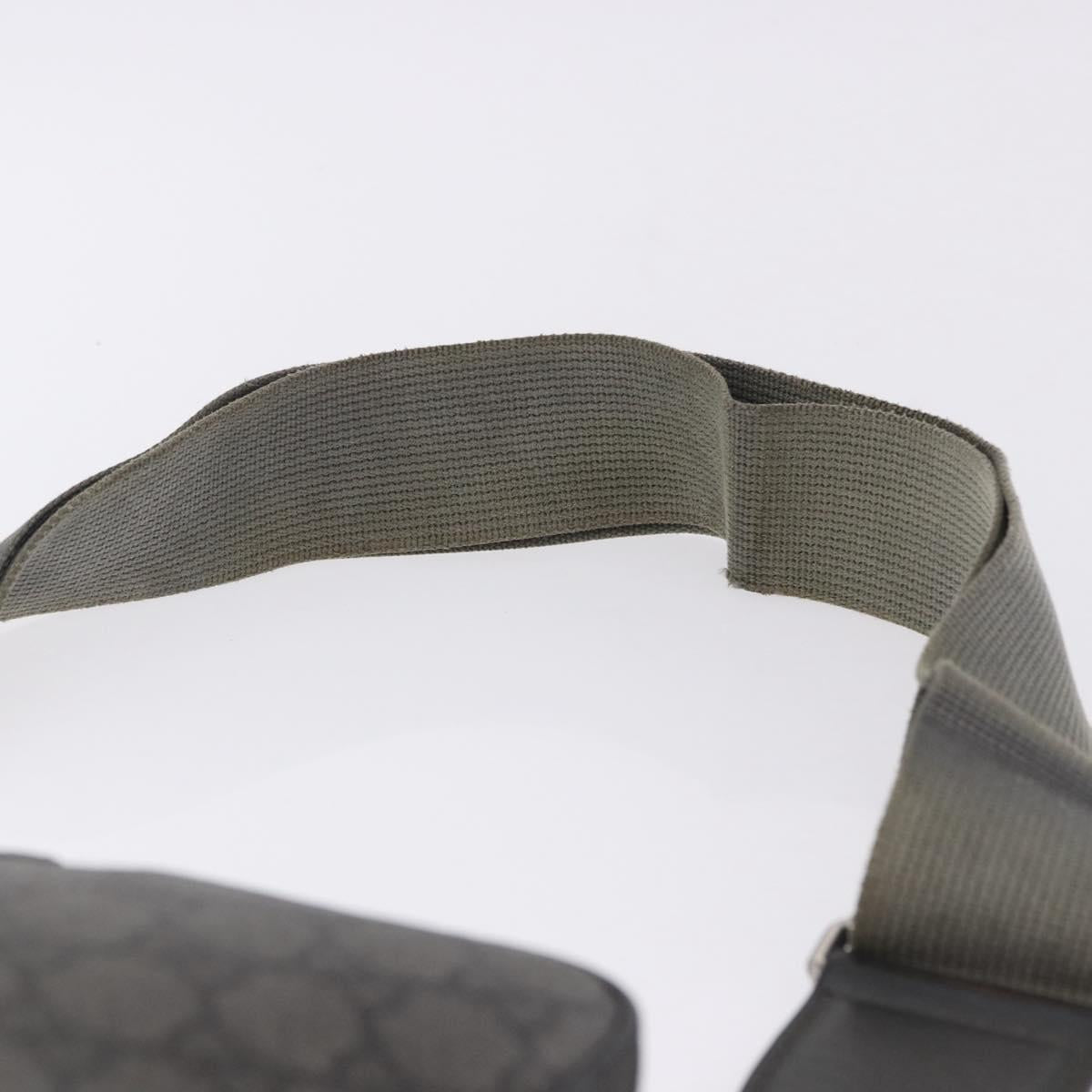 GUCCI GG Supreme Shoulder Bag PVC Leather Gray Silver 699439 Auth ka5448A
