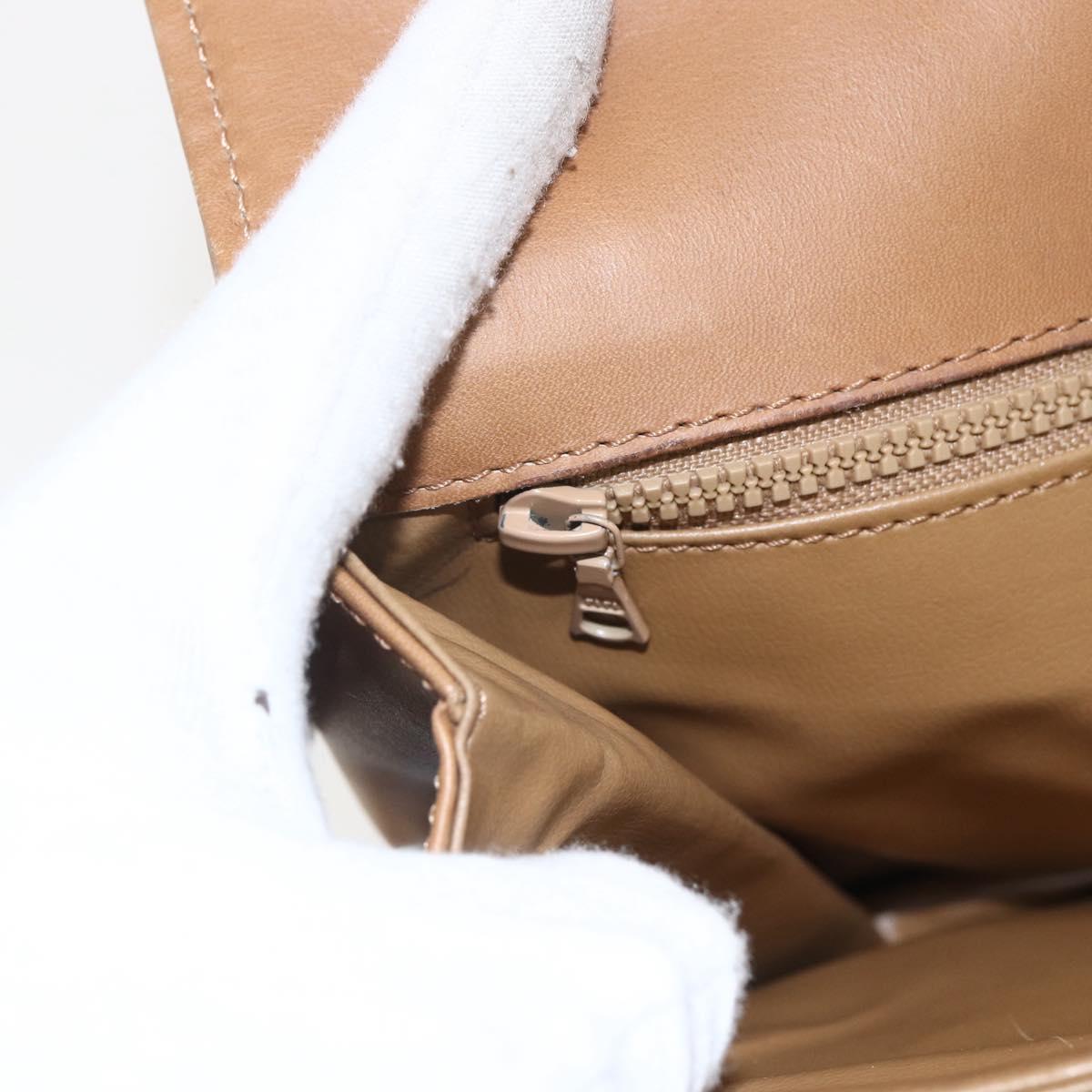 CELINE Macadam Canvas Shoulder Bag PVC Beige Gold Auth ka545