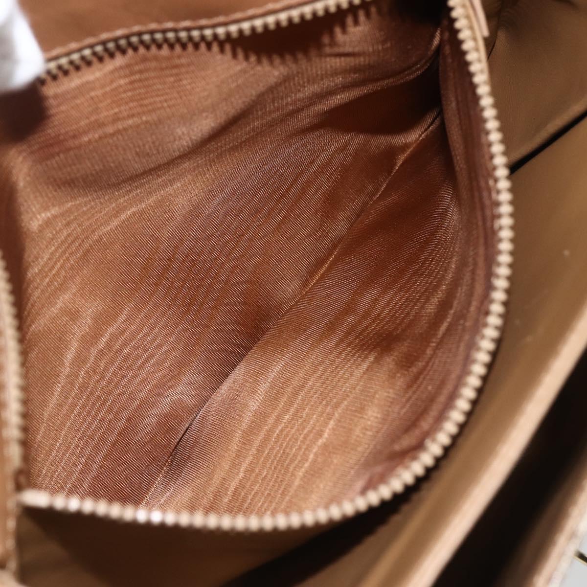 CELINE Macadam Canvas Shoulder Bag PVC Beige Gold Auth ka545