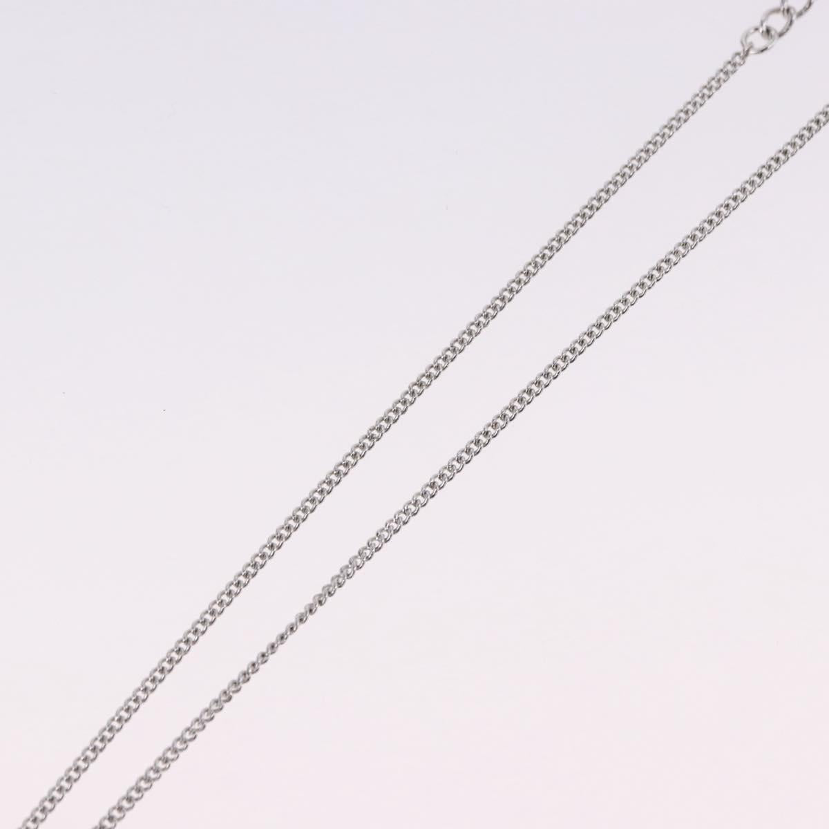 Christian Dior Necklace Metal Silver Auth ka5450