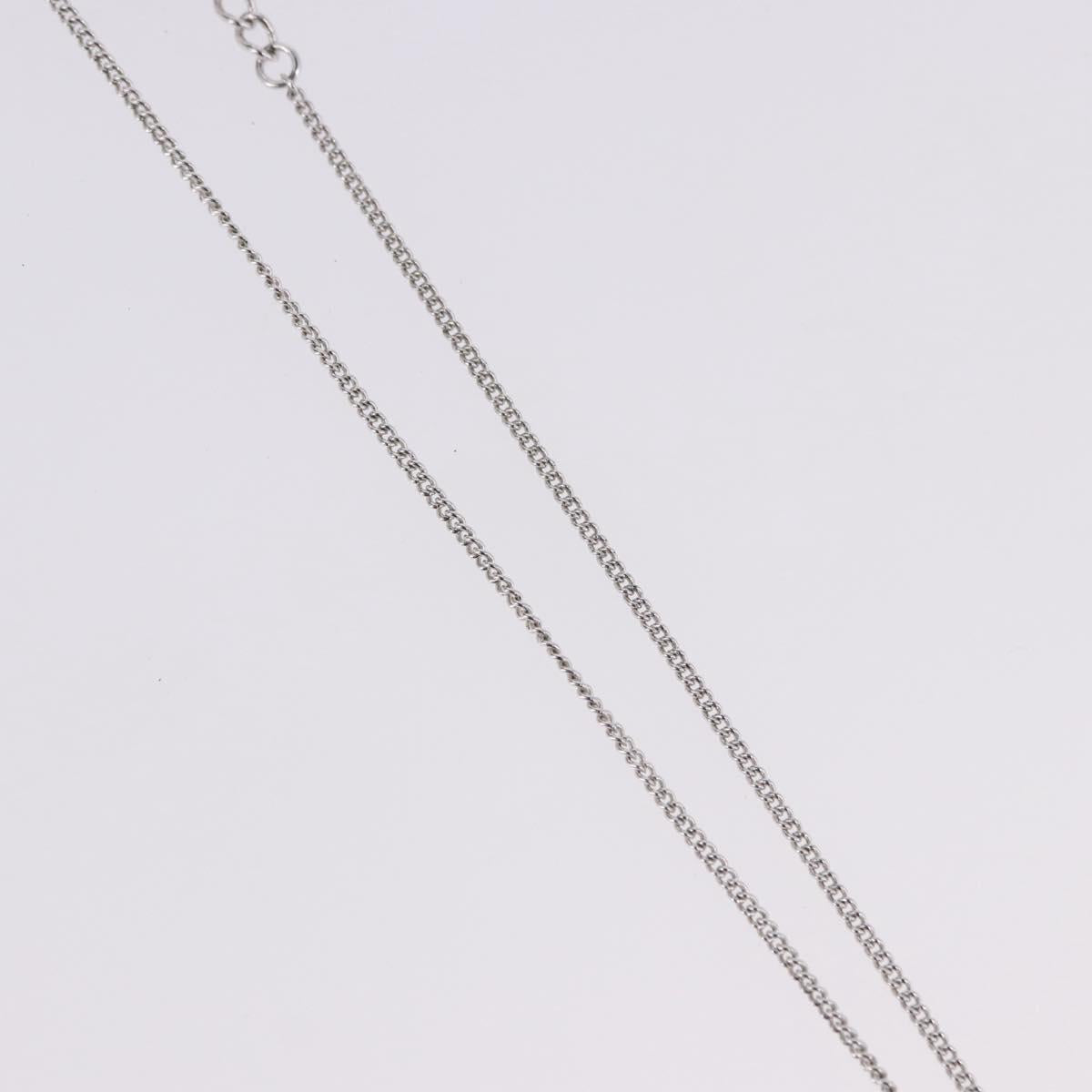 Christian Dior Necklace Metal Silver Auth ka5450