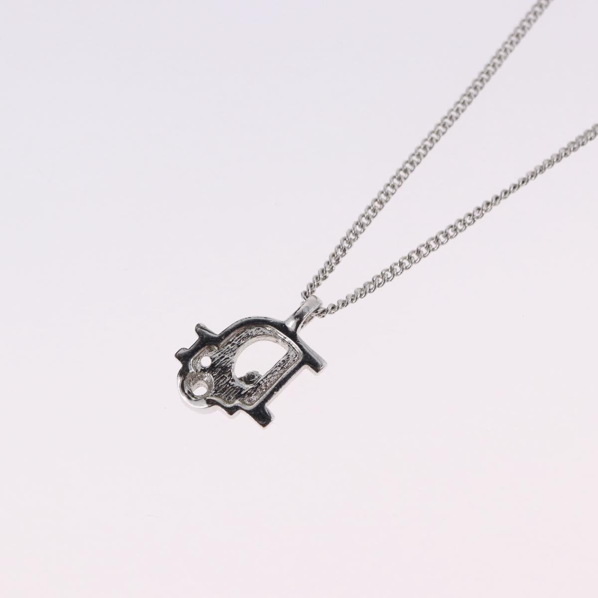 Christian Dior Necklace Metal Silver Auth ka5450