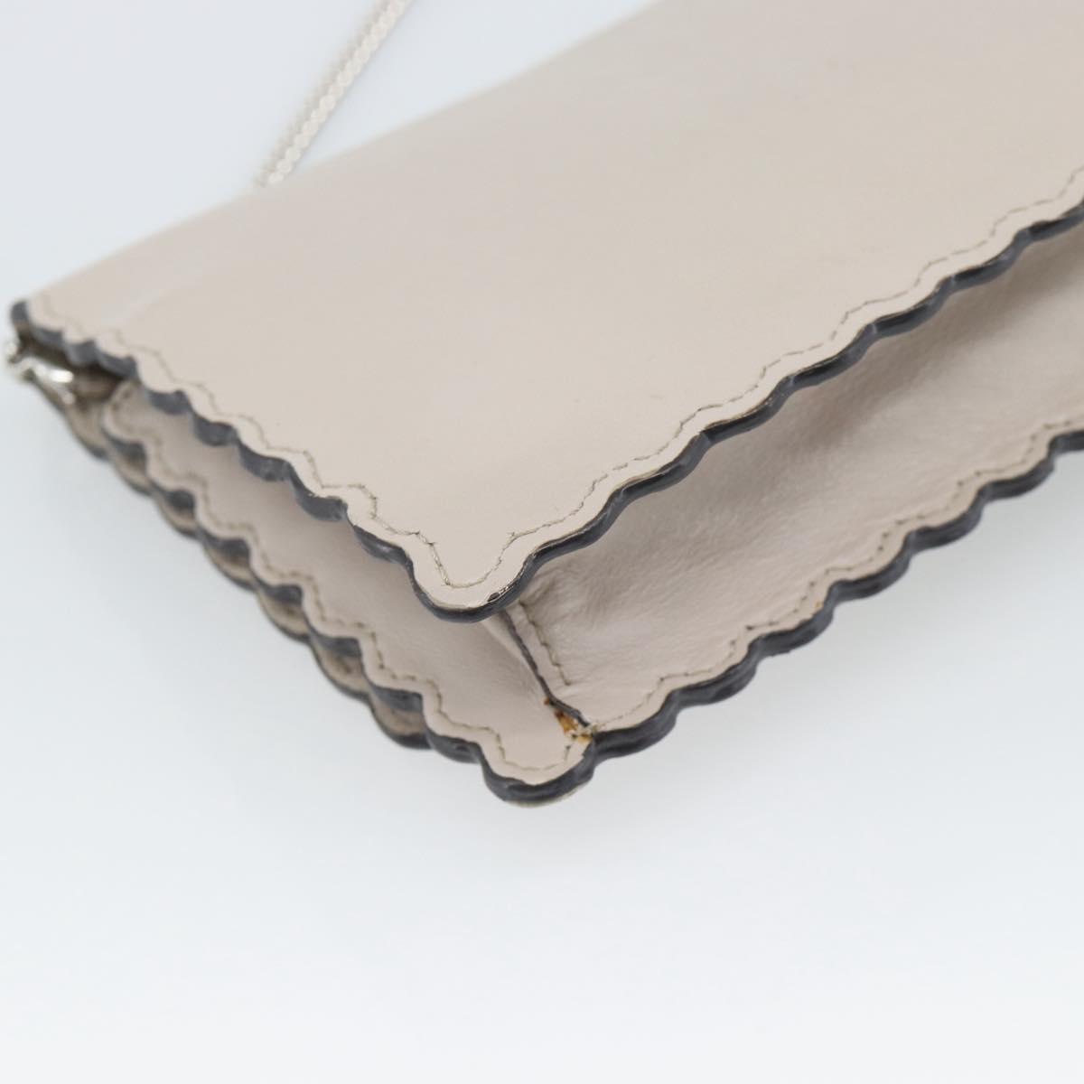 FENDI Chain Shoulder Wallet Leather Pink Silver 8M0346 Auth ka5456A