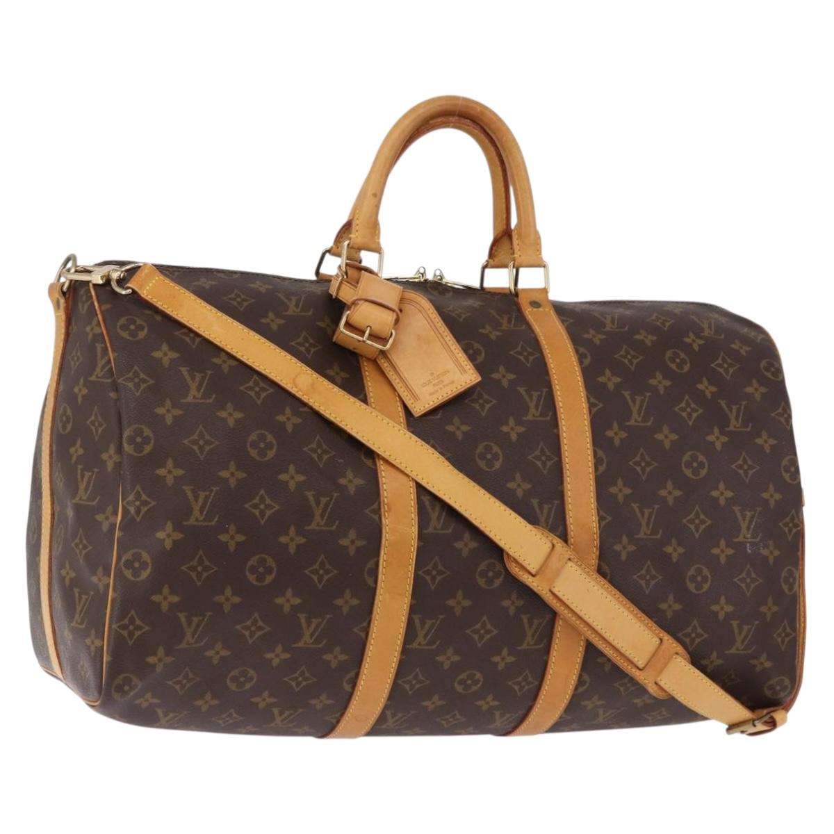LOUIS VUITTON Monogram Keepall Bandouliere 50 Boston Bag M41416 LV Auth ka5457A