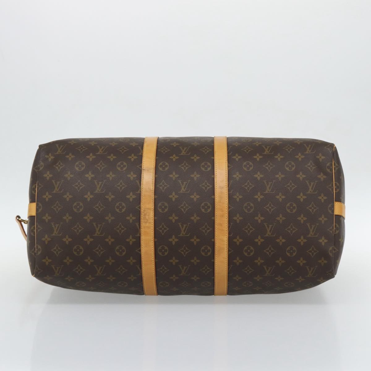 LOUIS VUITTON Monogram Keepall Bandouliere 55 Boston Bag M41414 LV Auth ka5458