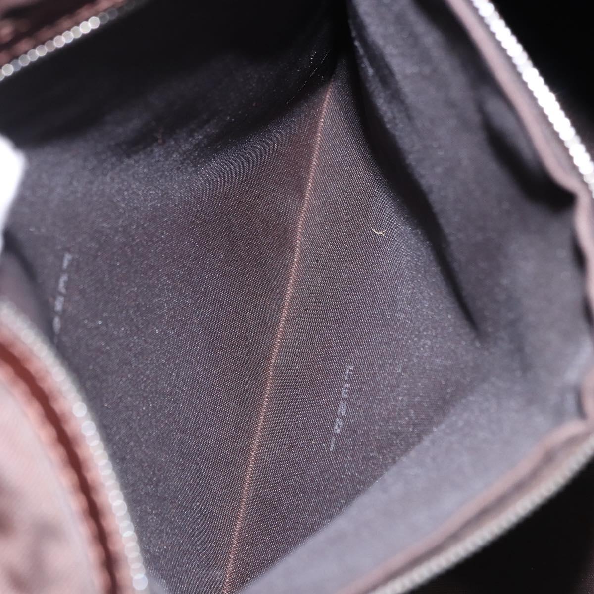 FENDI Zucca Canvas Hand Bag Brown Silver Auth ka5463A