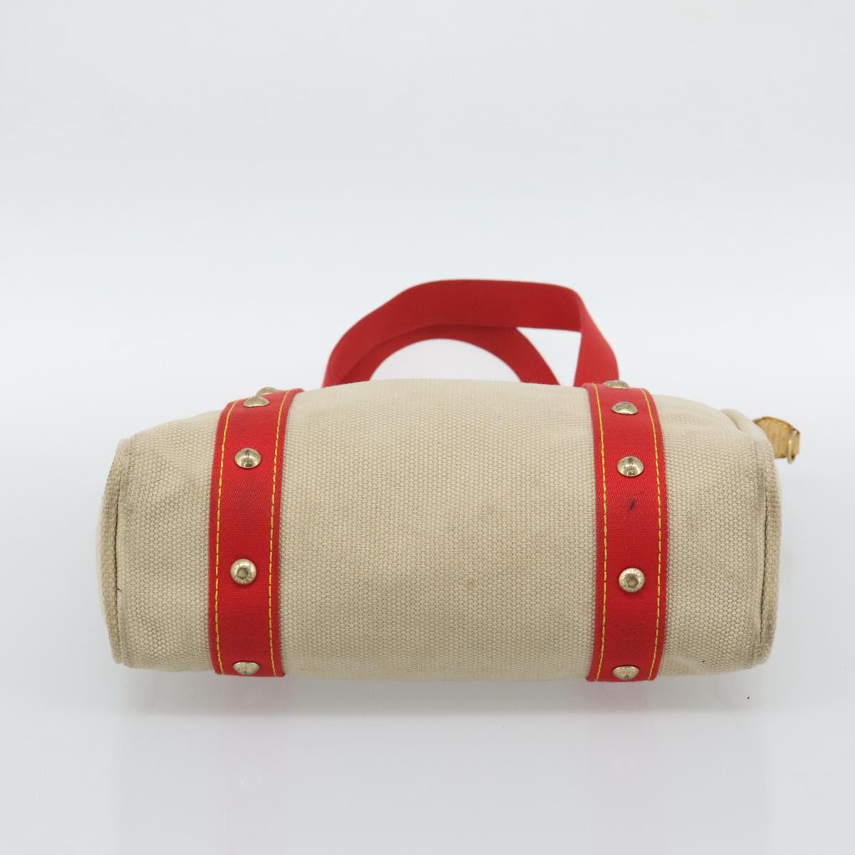 LOUIS VUITTON Antigua Cabas MM Tote Bag Beige Red M40035 LV Auth ka5465