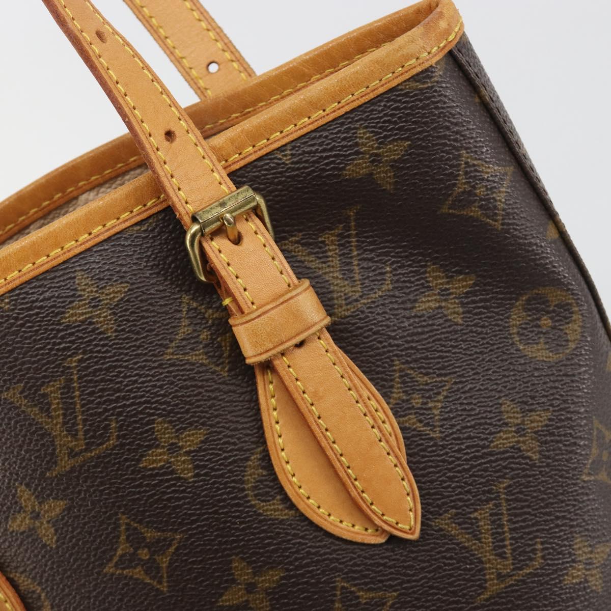 LOUIS VUITTON Monogram Bucket PM Shoulder Bag M42238 LV Auth ka5467