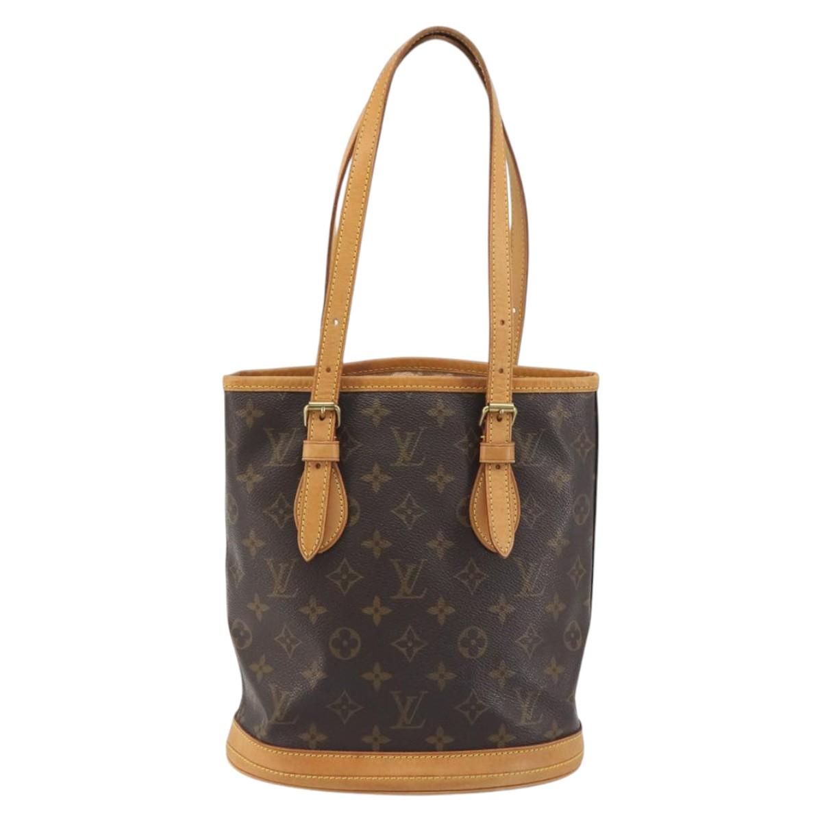 LOUIS VUITTON Monogram Bucket PM Shoulder Bag M42238 LV Auth ka5467