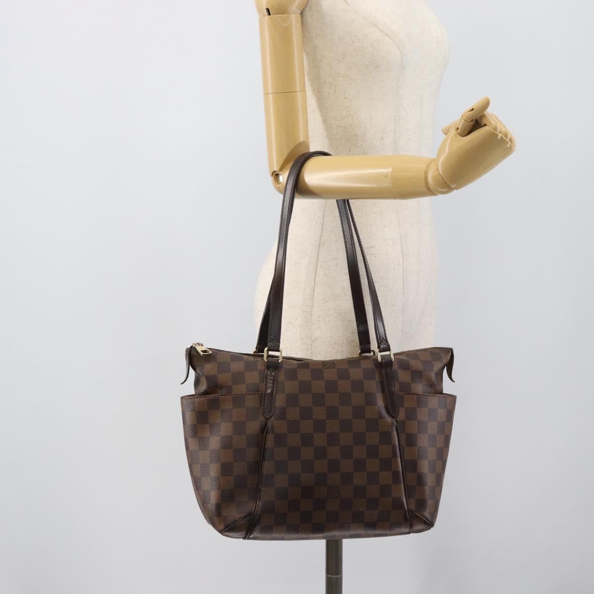 LOUIS VUITTON Damier Ebene Totally PM Tote Bag N41282 LV Auth ka5468