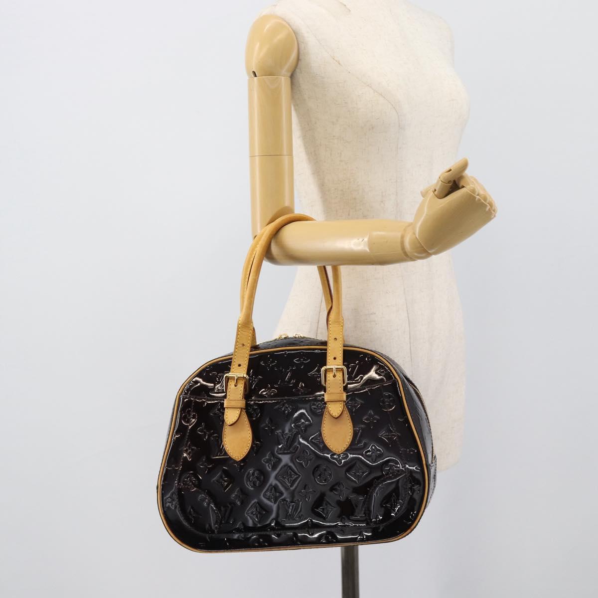 LOUIS VUITTON Monogram Vernis Summit Drive Hand Bag Amarante M93516 Auth ka5469