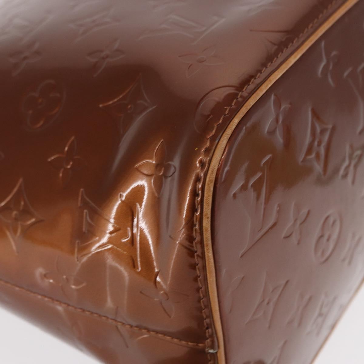 LOUIS VUITTON Monogram Vernis Houston Hand Bag Bronze M91122 LV Auth ka547