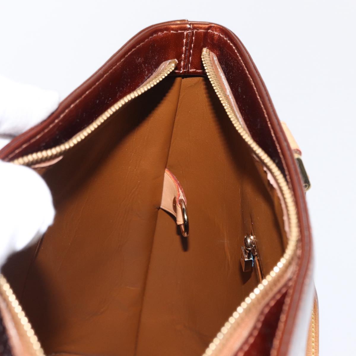 LOUIS VUITTON Monogram Vernis Houston Hand Bag Bronze M91122 LV Auth ka547