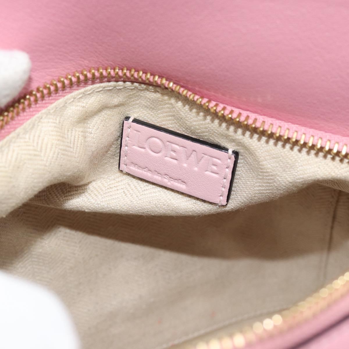 LOEWE Puzzle Small Hand Bag Leather 2way Pink Gold Tone Auth ka5476V