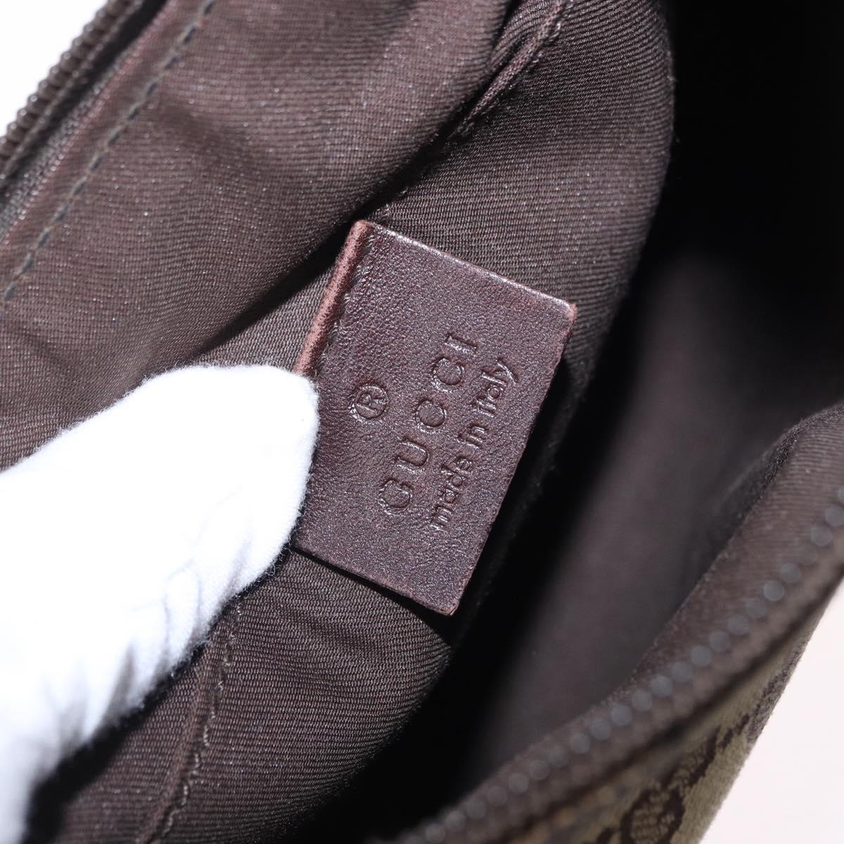 GUCCI GG Canvas Shoulder Bag Beige Silver 147671 Auth ka5478