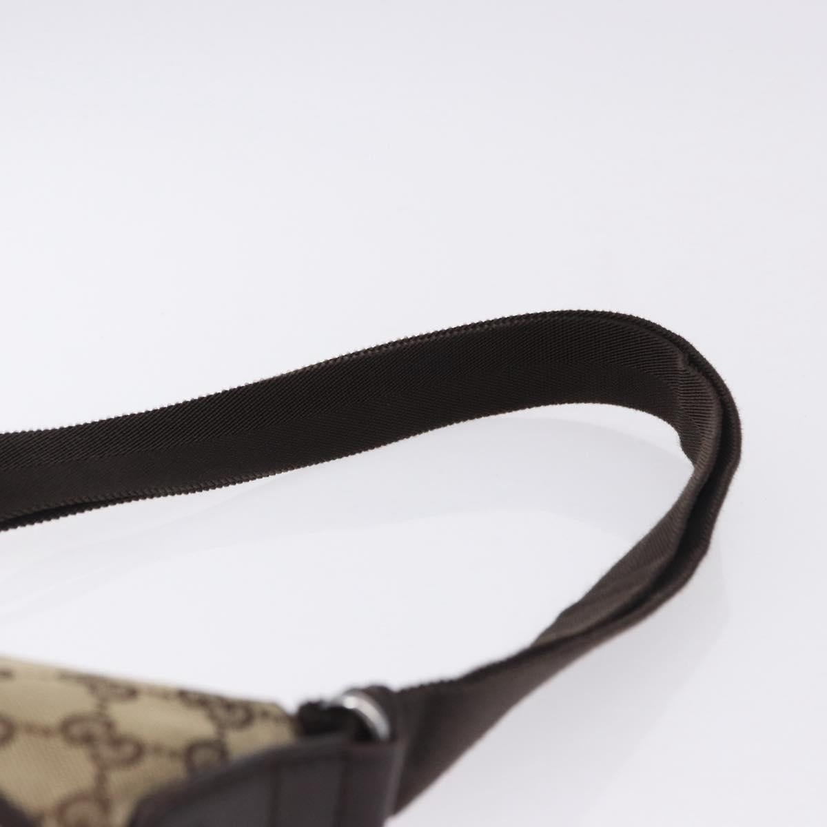 GUCCI GG Canvas Shoulder Bag Beige Silver 147671 Auth ka5478