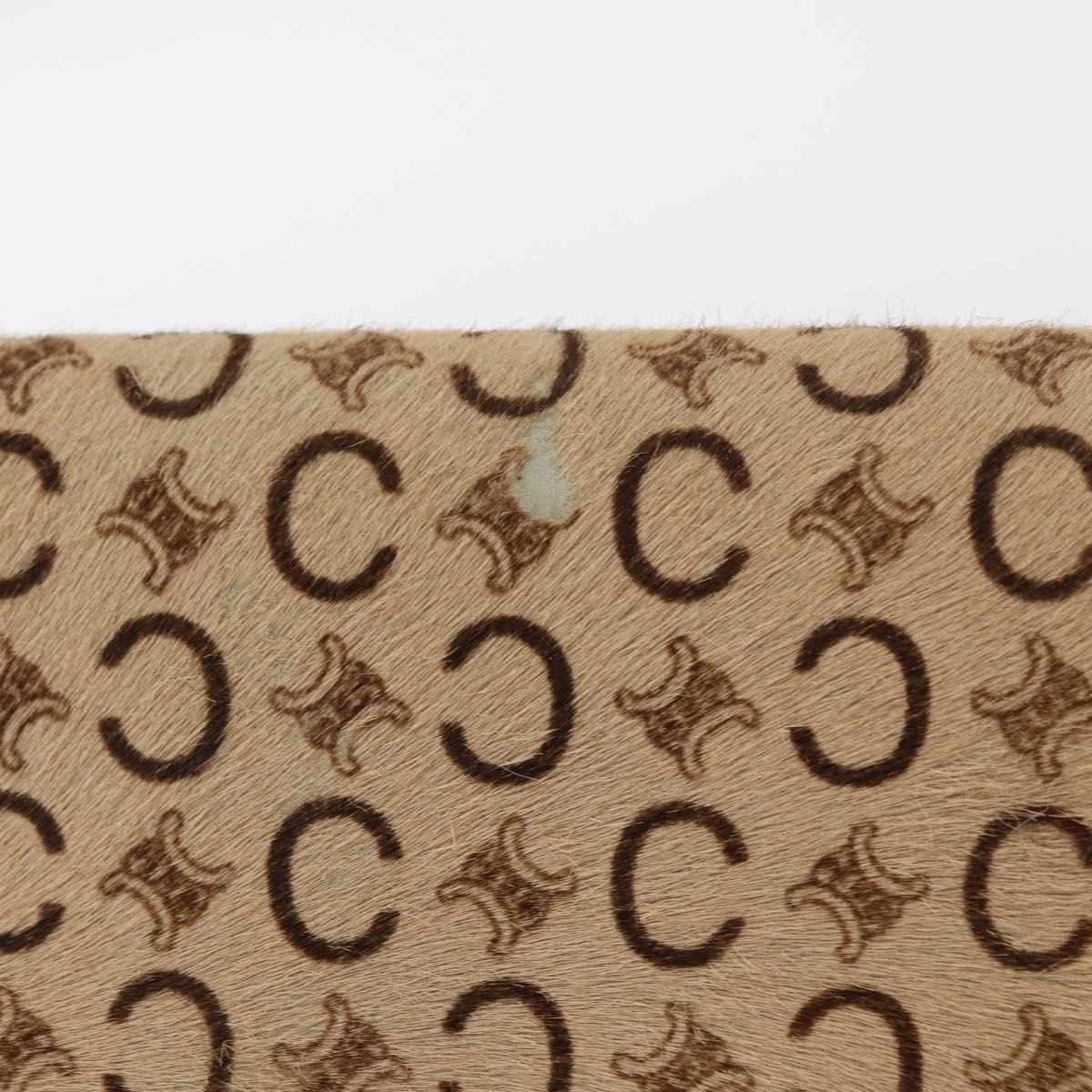 CELINE C Macadam Canvas Shoulder Bag Canvas Beige Gold Auth ka548