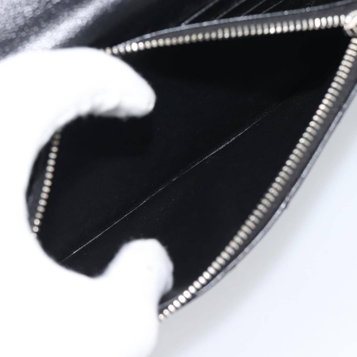 SAINT LAURENT Chain Shoulder Bag Leather Black Silver 742920 Auth ka5481V