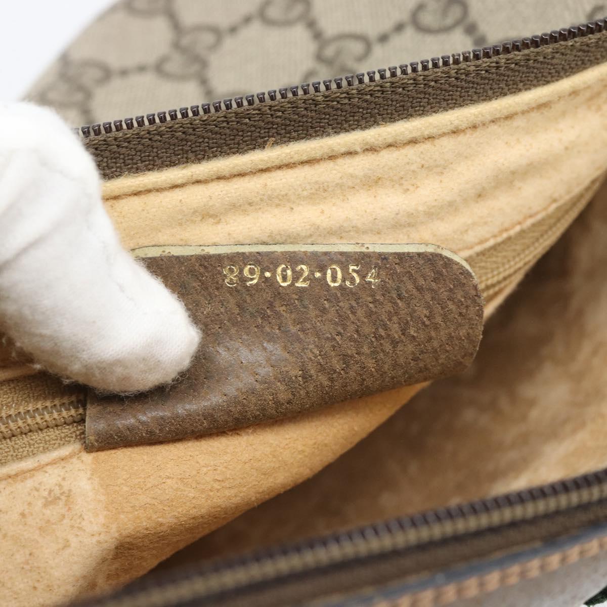 GUCCI GG Supreme Web Sherry Line Shoulder Bag PVC Beige 89 02 054 Auth ka5486
