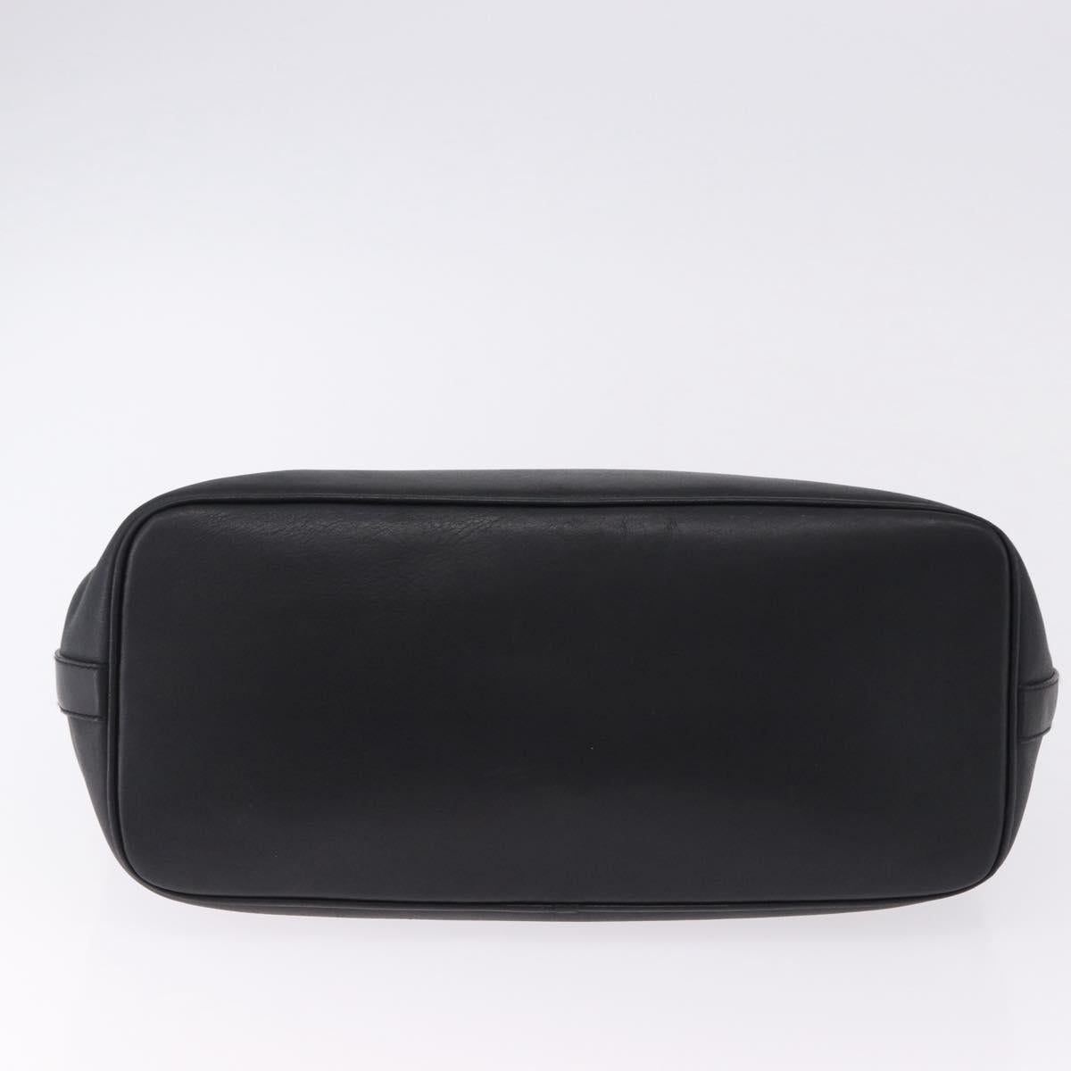 Salvatore Ferragamo Hand Bag Leather Black Silver Auth ka5488