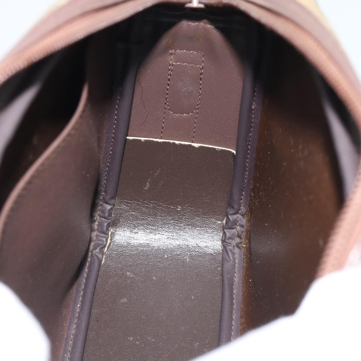 Burberrys Nova Check Shoulder Bag Canvas Beige Gold Tone Auth ka5489