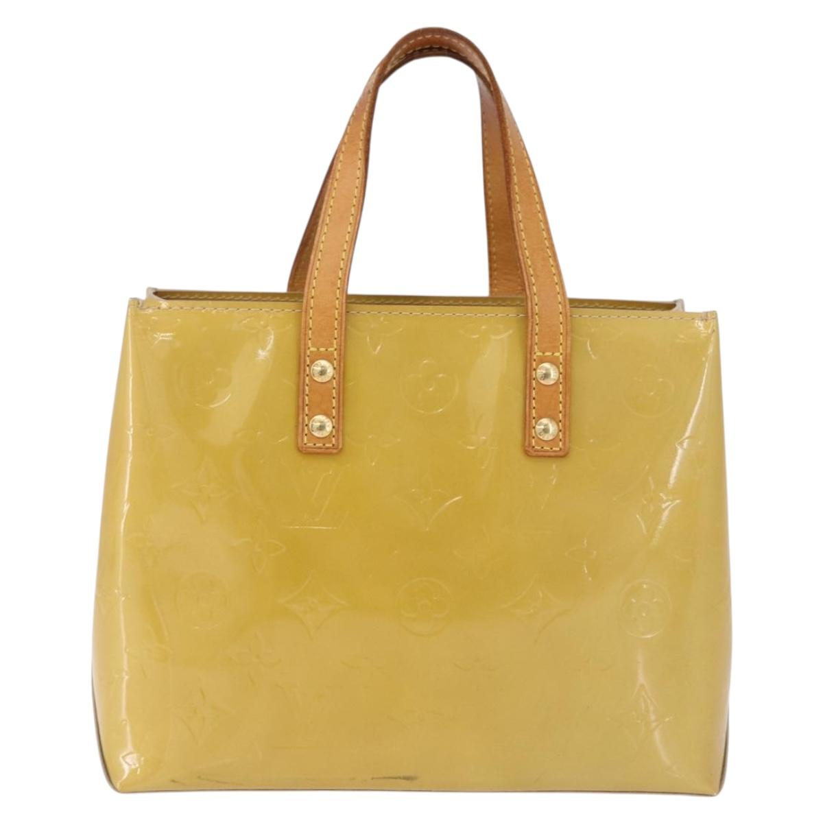 LOUIS VUITTON Monogram Vernis Reade PM Hand Bag Beige M91144 LV Auth ka5490