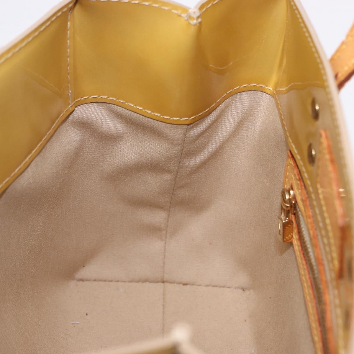 LOUIS VUITTON Monogram Vernis Reade PM Hand Bag Beige M91144 LV Auth ka5490