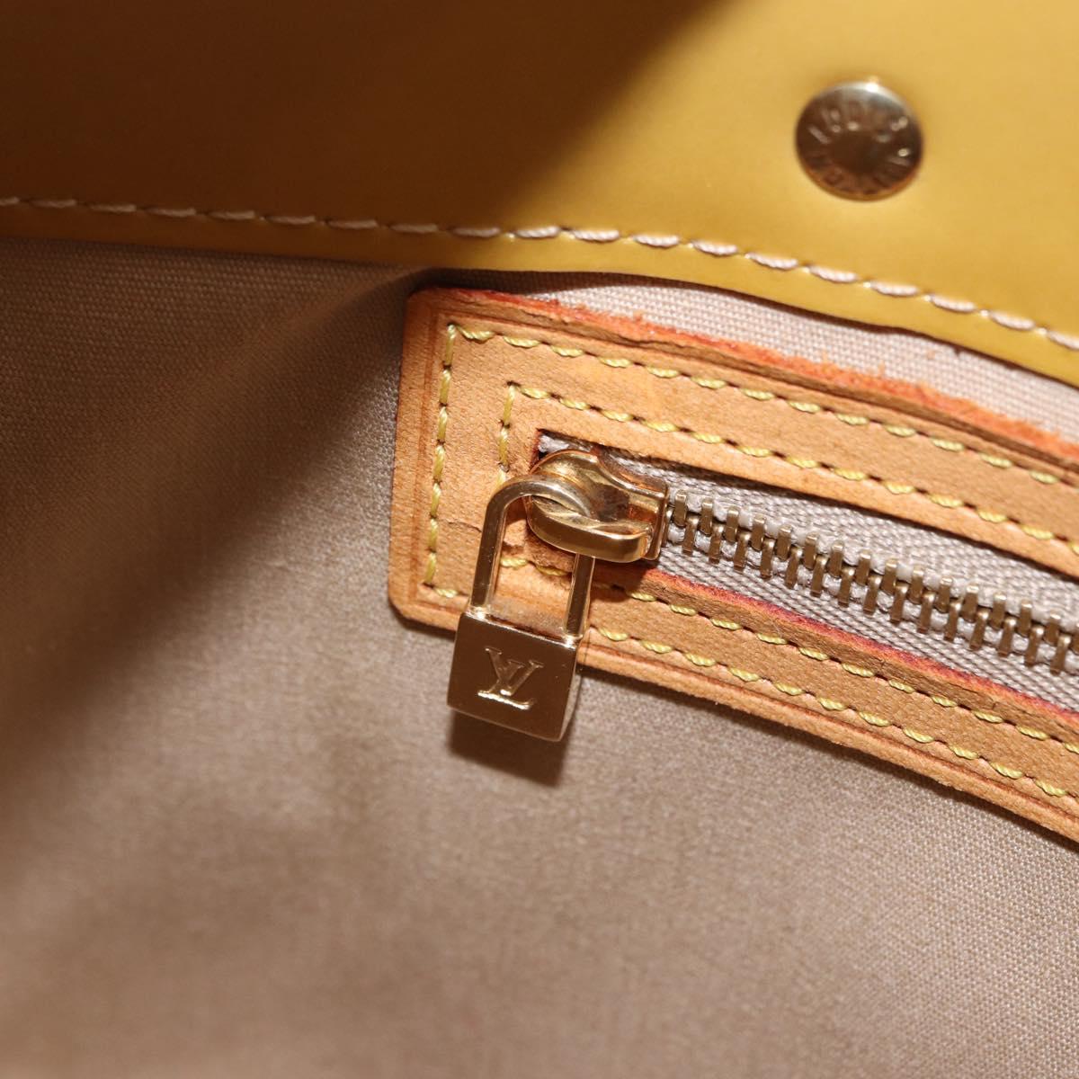 LOUIS VUITTON Monogram Vernis Reade PM Hand Bag Beige M91144 LV Auth ka5490