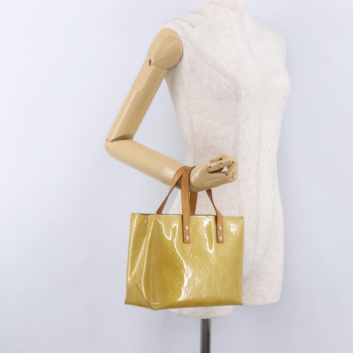 LOUIS VUITTON Monogram Vernis Reade PM Hand Bag Beige M91144 LV Auth ka5490