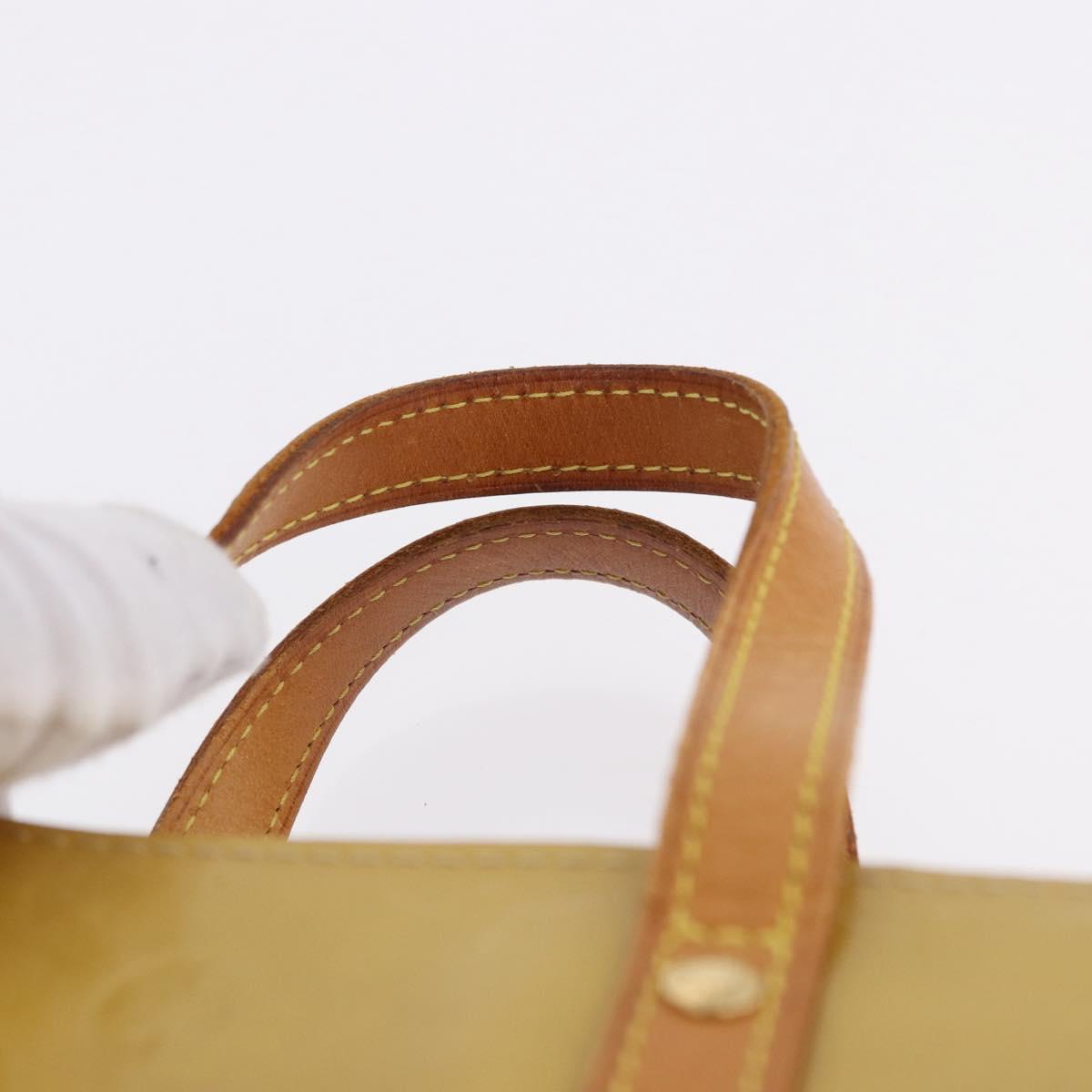 LOUIS VUITTON Monogram Vernis Reade PM Hand Bag Beige M91144 LV Auth ka5490