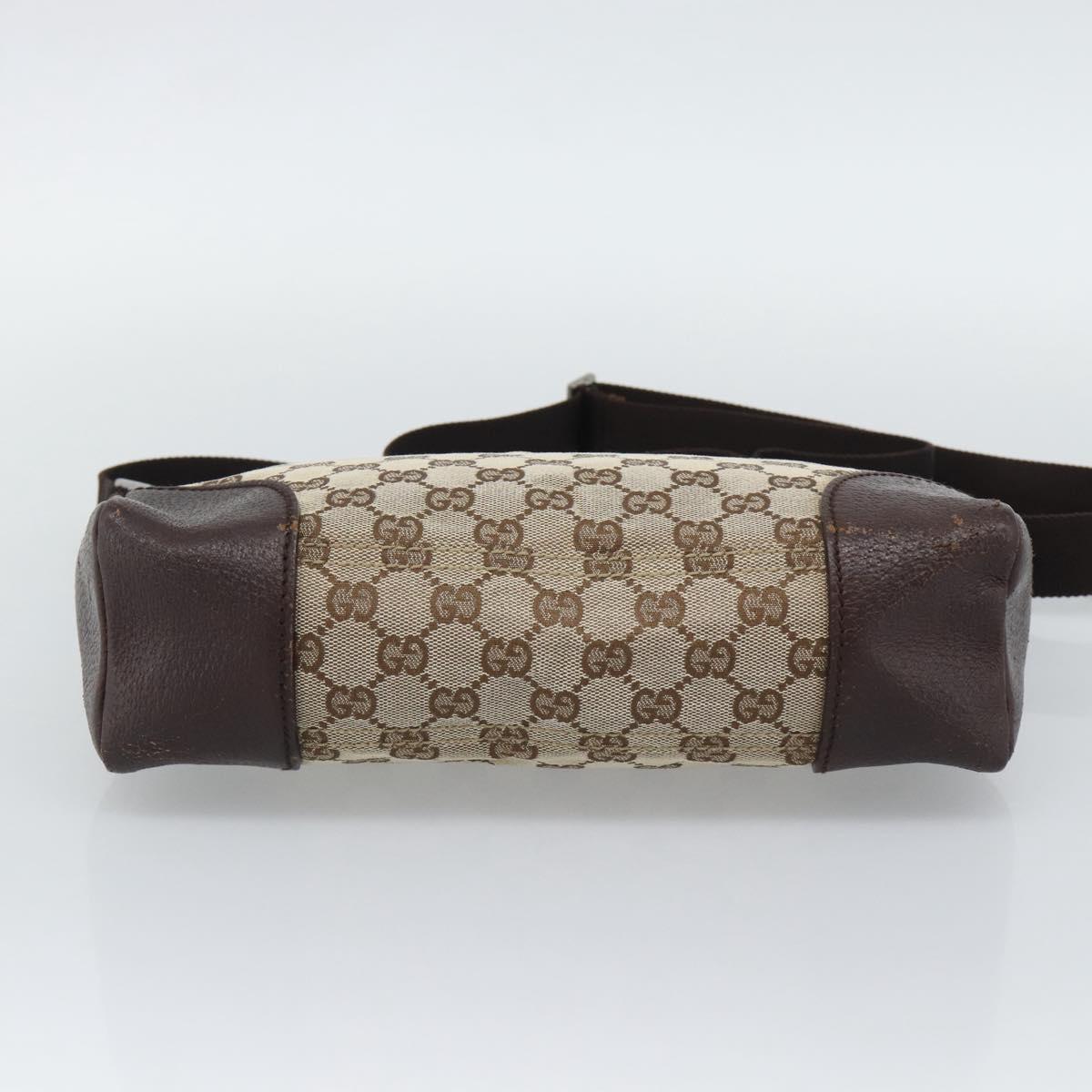 GUCCI GG Canvas Shoulder Bag Beige Silver 11427 Auth ka5492