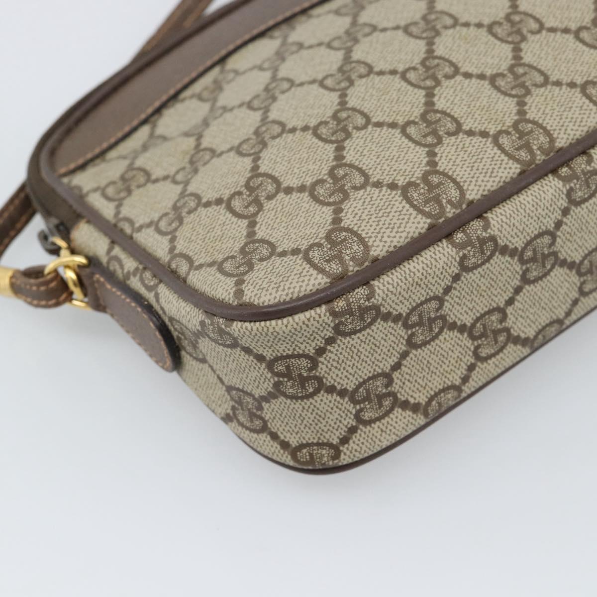 GUCCI GG Supreme Shoulder Bag PVC Leather Beige Gold 007 115 6428 Auth ka5493