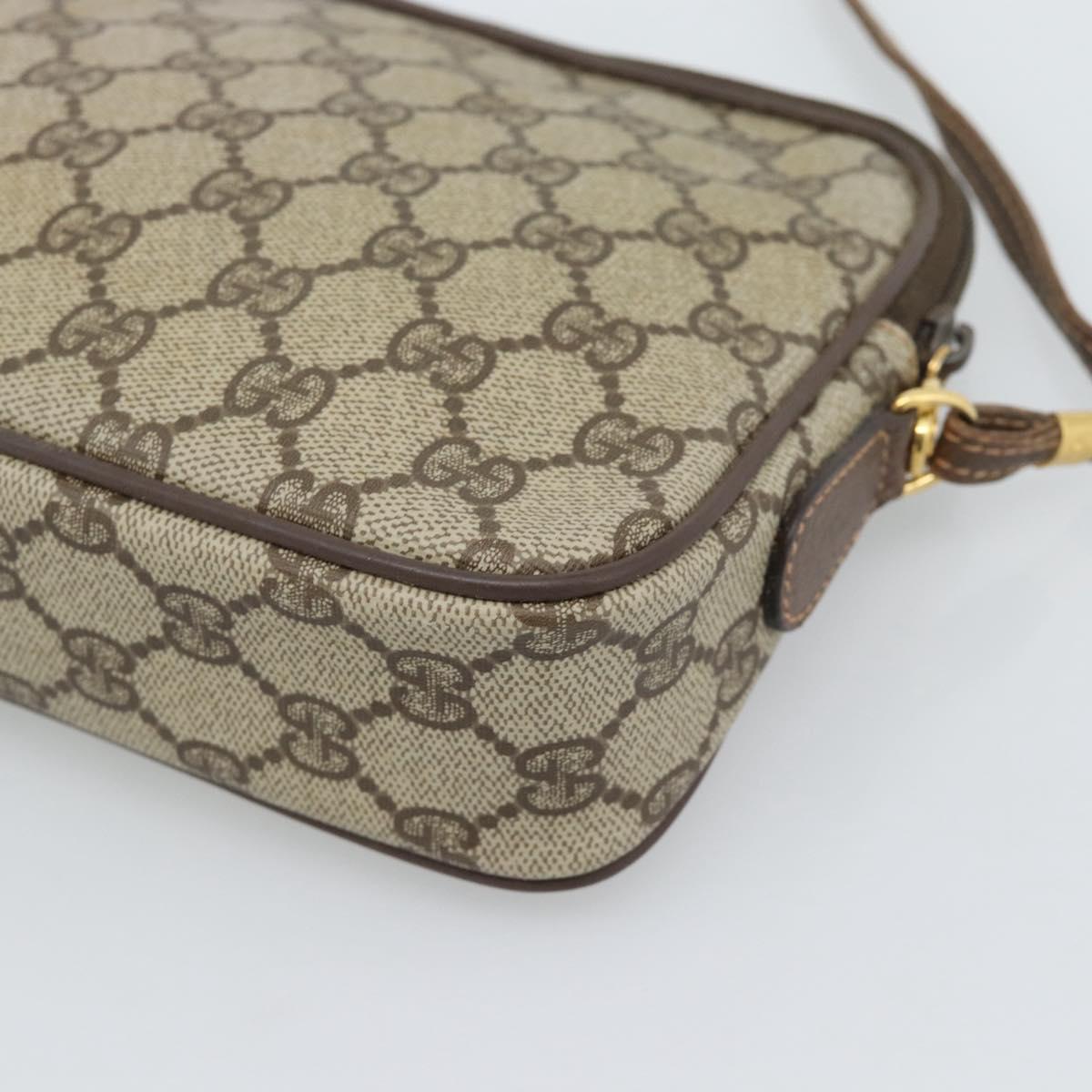 GUCCI GG Supreme Shoulder Bag PVC Leather Beige Gold 007 115 6428 Auth ka5493