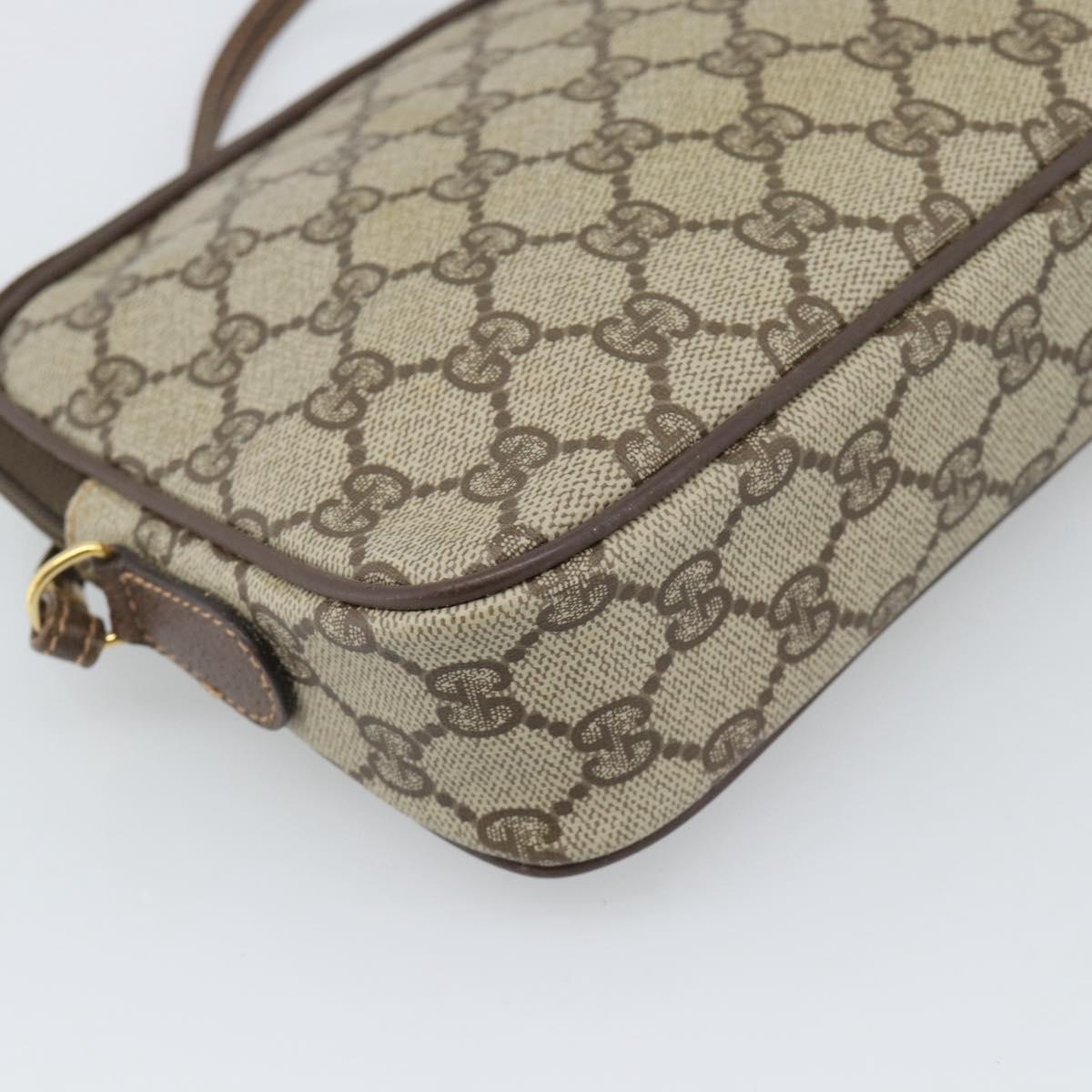 GUCCI GG Supreme Shoulder Bag PVC Leather Beige Gold 007 115 6428 Auth ka5493