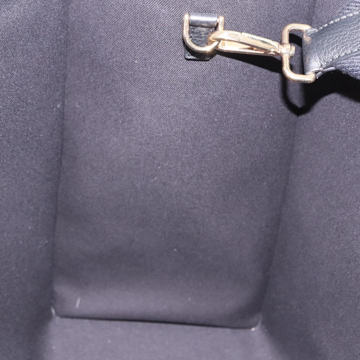 FENDI FENDACE Tote Bag Canvas 2way Black Gold 7VA558 Auth ka5494M