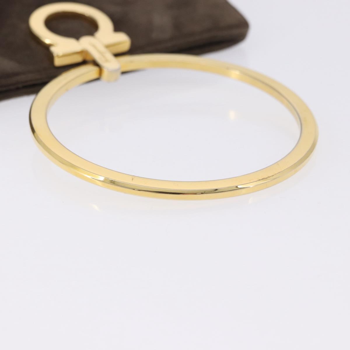 Salvatore Ferragamo Gancini Hand Bag Suede Brown Gold Tone Auth ka5495