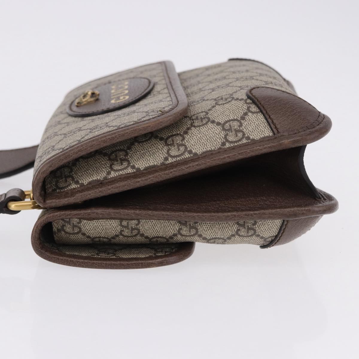 GUCCI GG Supreme Cathead Small Messenger Bag PVC Beige Gold 501050 Auth ka5496M