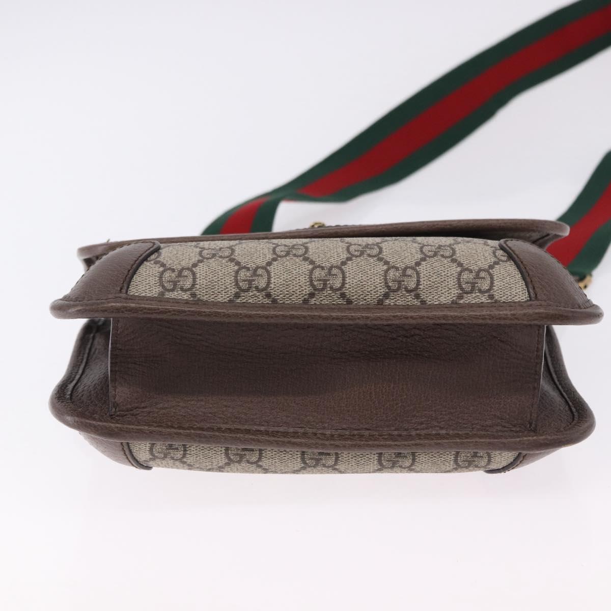 GUCCI GG Supreme Cathead Small Messenger Bag PVC Beige Gold 501050 Auth ka5496M
