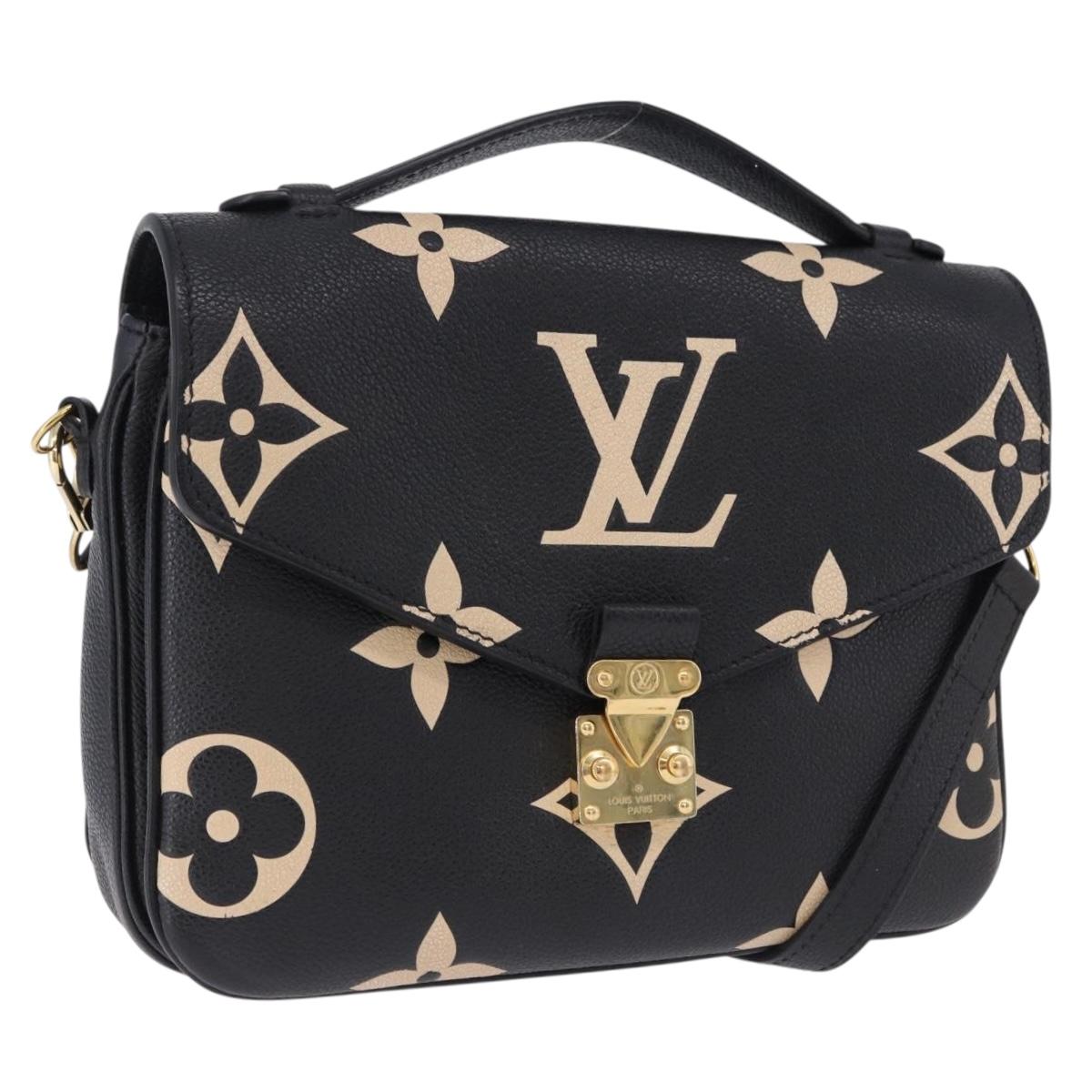 LOUIS VUITTON Monogram Empreinte Pochette Metis MM Black M45773 LV Auth ka5497SAV