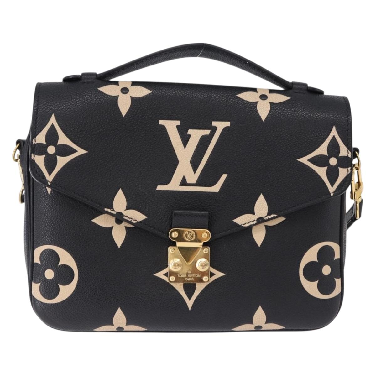 LOUIS VUITTON Monogram Empreinte Pochette Metis MM Black M45773 LV Auth ka5497SAV
