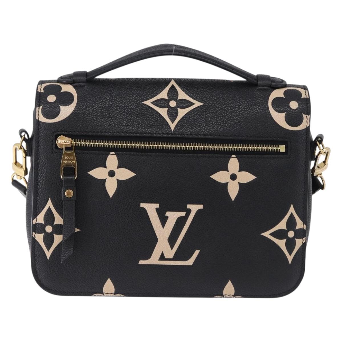 LOUIS VUITTON Monogram Empreinte Pochette Metis MM Black M45773 LV Auth ka5497SAV