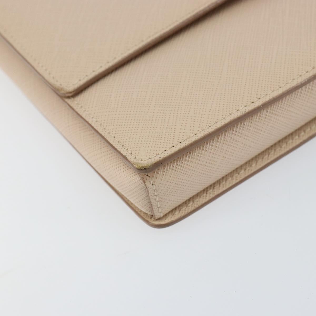 Salvatore Ferragamo Chain Shoulder Bag Leather Pink Gold Auth ka550