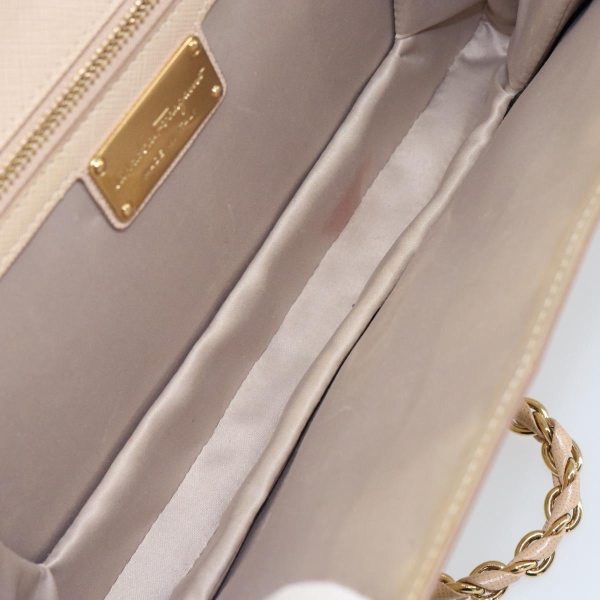 Salvatore Ferragamo Chain Shoulder Bag Leather Pink Gold Auth ka550