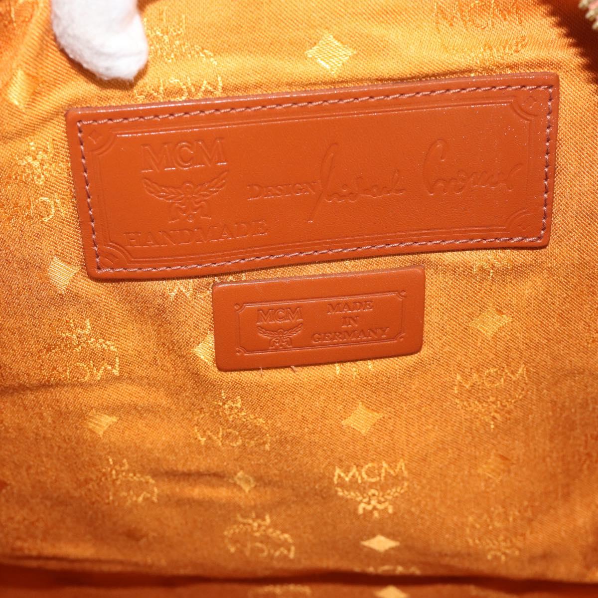 MCM Vicetos Boston Bag PVC Leather 2way Brown Gold Tone Auth ka5503A