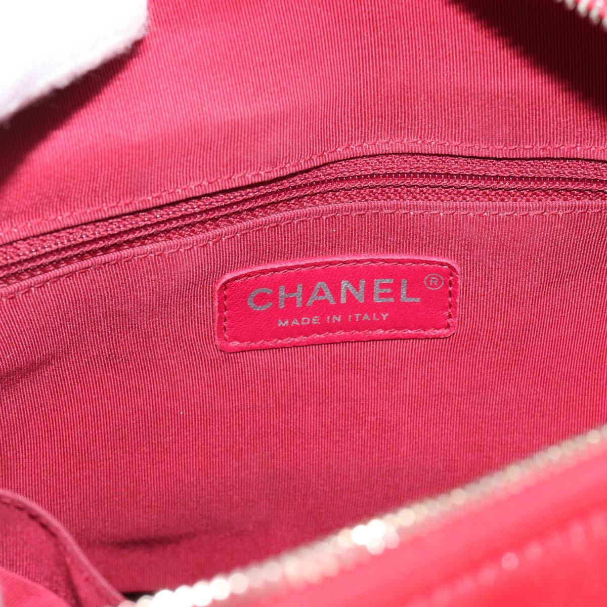 CHANEL Gabrielle de Chanel Matelasse Chain Shoulder Bag Canvas Red Auth ka5504M