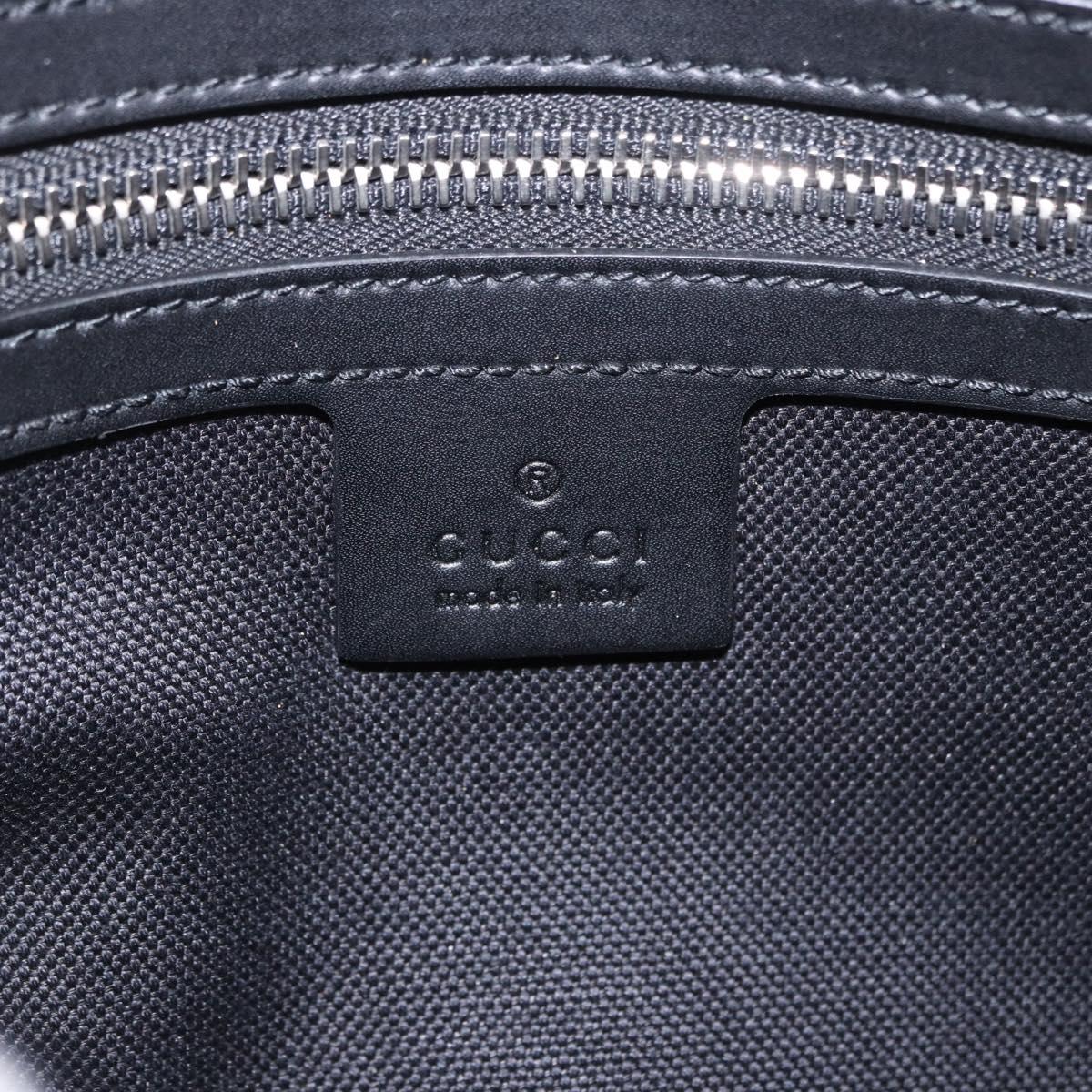 GUCCI GG Supreme Sherry Line Waist Bag PVC Black Silver 474293 Auth ka5506A